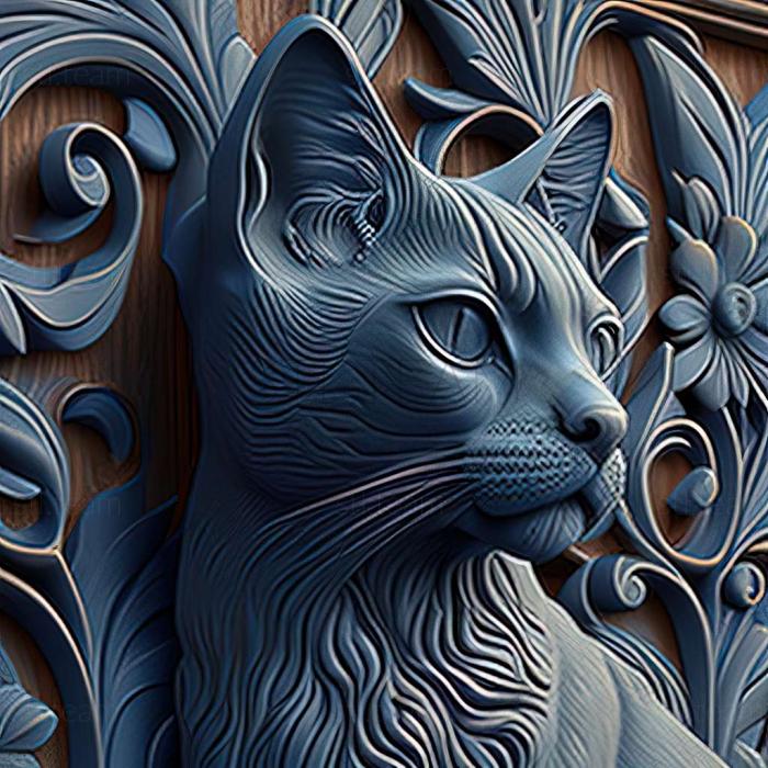 3D model Russian Blue cat (STL)